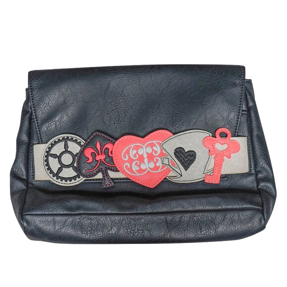 Danielle Nicole Handbags - Danielle Nicole Black Through the Looking Glass Alice in Wonderland Clutch